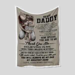 Father and Daughter Personalized Quilt Blanket - Great for Home Decoration