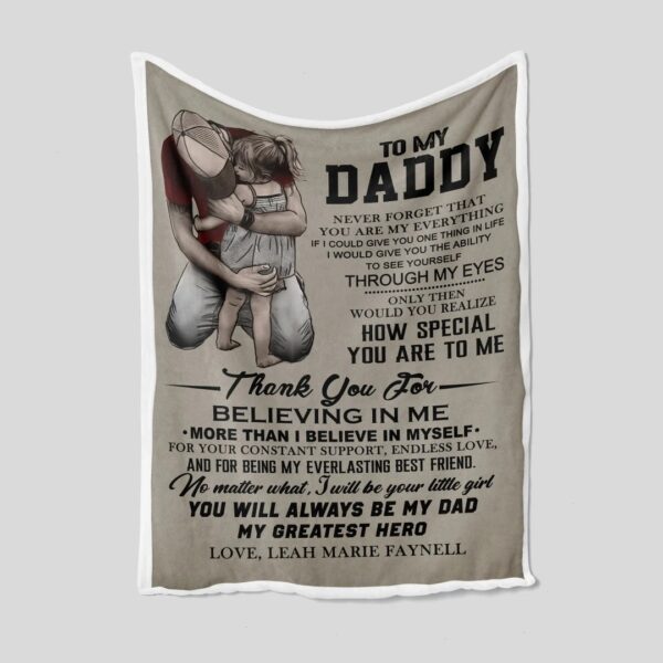 Father and Daughter Personalized Quilt Blanket - Great for Home Decoration