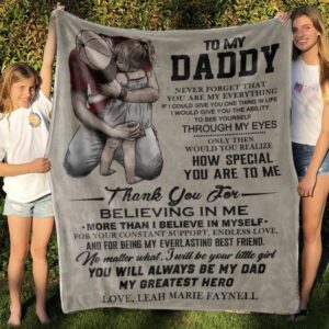 Father and Daughter Personalized Quilt Blanket - Great for Home Decoration