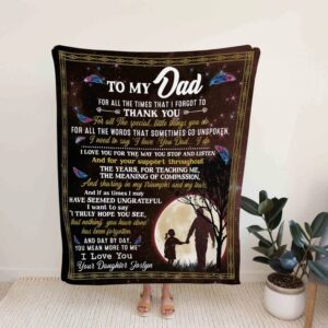 Father and Daughter Quilt Blanket For Dad - Home Decoration