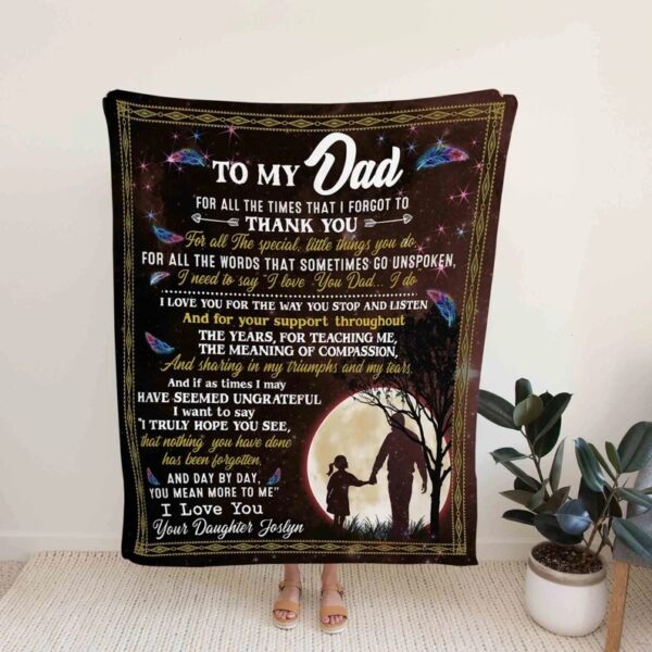 Father and Daughter Quilt Blanket For Dad - Home Decoration