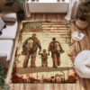 Father-Son Dedication: Dad Fire Fighter and Son Firefighter Personalized Room Rugs, Firefighter Rugs for Living Room Bedroom, Firefighter Rectangular Rugs Full Size FR87