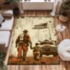 Firefighter Legacy: Personalized Dad and Son Living Room Bedroom Rugs, Firefighter Rugs for Living Room Bedroom, Firefighter Rectangular Rugs Full Size FR108