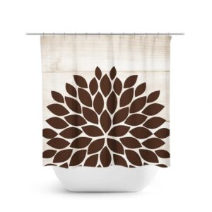 Flower Shower Curtain, Beige Bathroom Decor, Farmhouse Bathroom, Girl Bathroom, Tan Shower Curtain, Brown Bathtub Curtain