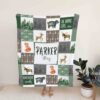 Forest Animal Quilt Blanket - Personalized Name Baby Bedding Set