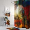 Forest Sunset Shower Curtain for Bathroom Decor, Home Decor