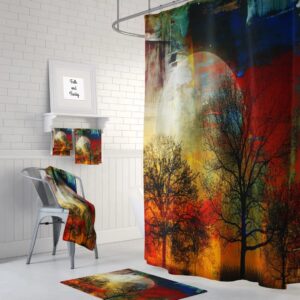 Forest Sunset Shower Curtain for Bathroom Decor, Home Decor