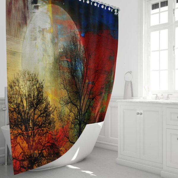 Forest Sunset Shower Curtain for Bathroom Decor, Home Decor