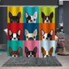 Frenchie French Bulldog Shower Curtain, Colorful Cute Dog Pet, Home Bath Decor Kids, Dog Lovers Mom