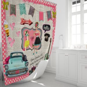 Geez Louise Retro Shower Curtain for Bathroom Decor, Home Decor