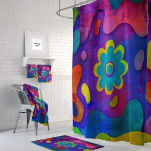 Get Happy Boho Shower Curtain for Bathroom Decor, Home Decor