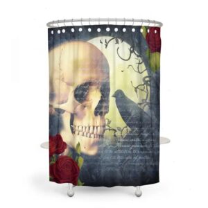 Gothic Skull Shower Curtain for Bathroom Decor, Home Decor