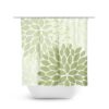 Green Flower Shower Curtain, Floral Bath Curtain, Sage Bathroom, Fabric Shower Curtain, Girls Bathroom Decor, Green Bathroom