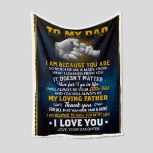 Hand in Hand Custom Quilt Blanket For Dad - Bedroom Decor