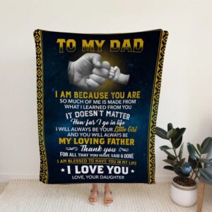 Hand in Hand Custom Quilt Blanket For Dad - Bedroom Decor