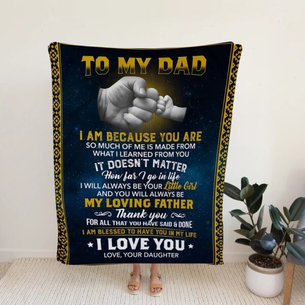 Hand in Hand Custom Quilt Blanket For Dad - Bedroom Decor