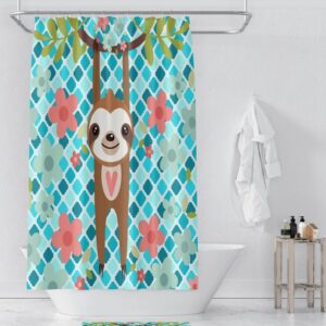 Hanging Sloth Shower Curtain for Bathroom Decor, Home Decor