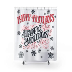 Happy Holidays - Christmas - Shower Curtain