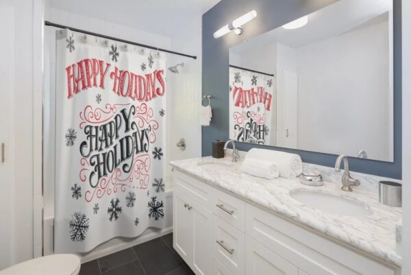 Happy Holidays - Christmas - Shower Curtain