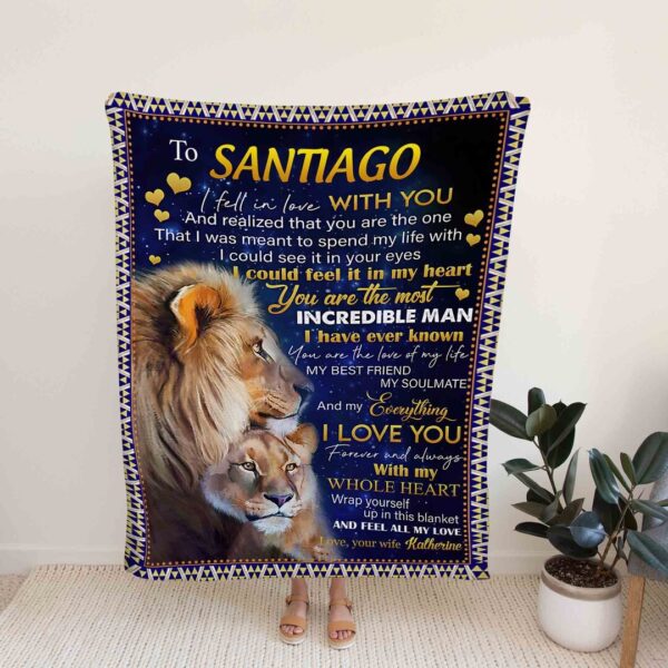 Heart and Lion Quilt Blanket - Personalized Family Gift