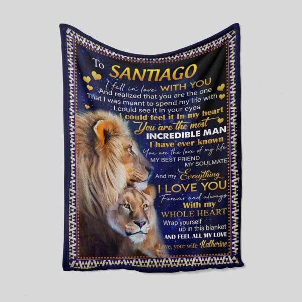 Heart and Lion Quilt Blanket - Personalized Family Gift
