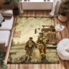 Heartwarming Firefighter Heroes Design Personalized Area Rug: Pay Tribute to Courageous Service, Firefighter Rugs for Living Room Bedroom, Firefighter Rectangular Rugs Full Size FR72