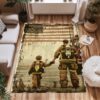 Heroic Fireman Custom Rectangular Rug: Add Heroism to Your Home Decor, Firefighter Rugs for Living Room Bedroom, Firefighter Rectangular Rugs Full Size FR68
