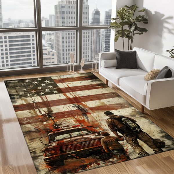 Inspirational Decor: Dad Fire Fighter and Son Firefighter Theme Personalized Rugs, Firefighter Rugs for Living Room Bedroom, Firefighter Rectangular Rugs Full Size FR86