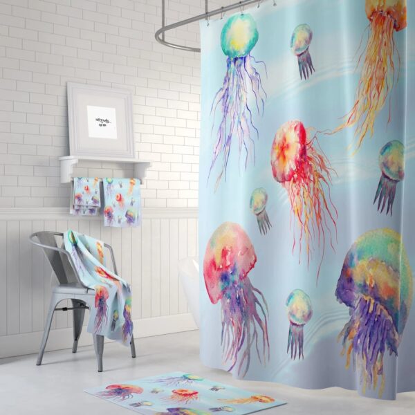 Jelly Fish Shower Curtain Bathroom Decor