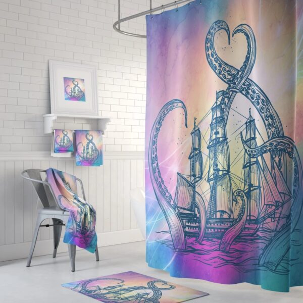Kraken Octopus Shower Curtain for Bathroom Decor, Home Decor