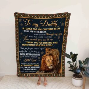 Lion Dad Custom Quilt Blanket For Daddy - Great for Home Decoration