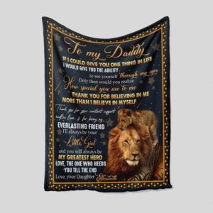 Lion Dad Custom Quilt Blanket For Daddy - Great for Home Decoration