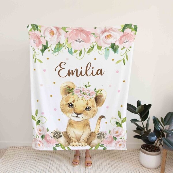 Lion and Flower Quilt Blanket - Family Gift for Home Decoration
