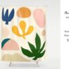 Minimalist Botanical Shower Curtain, Waterproof And Washable Bath Curtain, Tropical Bathroom Set, Curtain For Home Decor