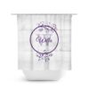 Monogram Shower Curtain, Farmhouse Bathroom Decor, Personalized Bath Curtain, White And Purple Bathroom, Girls Bathroom