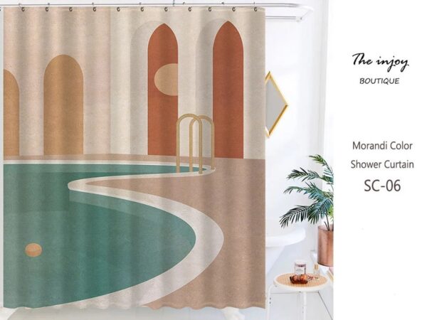 Morandi Color Waterproof Shower Curtain, Washable Shower Curtains