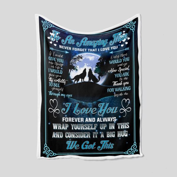 Night Wolves Blanket for Couple - An Amazing Man, Family Throw or Suitable for Home Decoration
