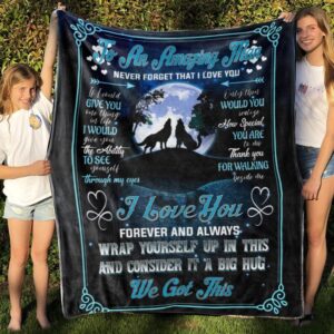 Night Wolves Blanket for Couple - An Amazing Man, Family Throw or Suitable for Home Decoration