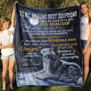 Night Wolves Couple Quilt Blanket For Boyfriend - Sofa Blanket