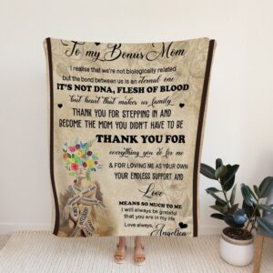 Personalized Bonus Mom Quilt Blanket For Mom - Bedroom Decor