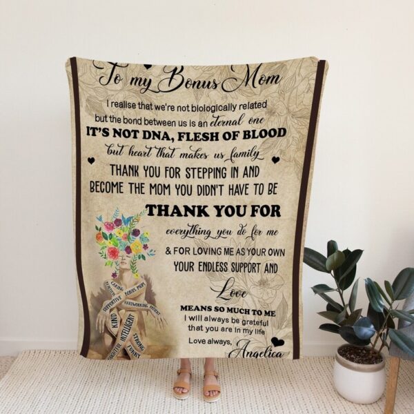 Personalized Bonus Mom Quilt Blanket For Mom - Bedroom Decor