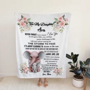 Personalized Elephant Quilt Blanket For Daughter - Great Gifts for Family
