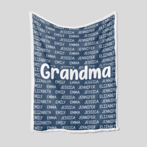 Personalized Grandma Blanket - Custom Name Family Blankets