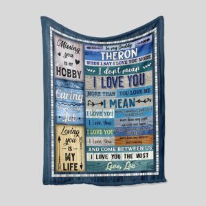 Personalized I Love You Dad Quilt Blanket - Great Gifts for Family