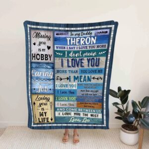 Personalized I Love You Dad Quilt Blanket - Great Gifts for Family