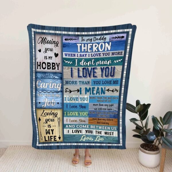 Personalized I Love You Dad Quilt Blanket - Great Gifts for Family