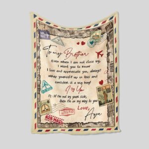 Personalized Letter Quilt Blanket For Brother - Great for Home Decoration