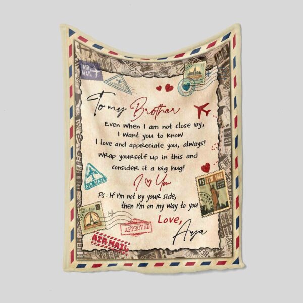 Personalized Letter Quilt Blanket For Brother - Great for Home Decoration