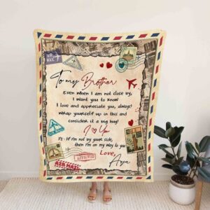 Personalized Letter Quilt Blanket For Brother - Great for Home Decoration