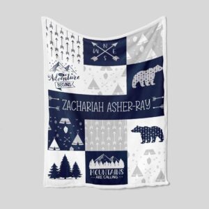 Personalized Name Adventure Quilt Blanket - Fun Gift for Baby